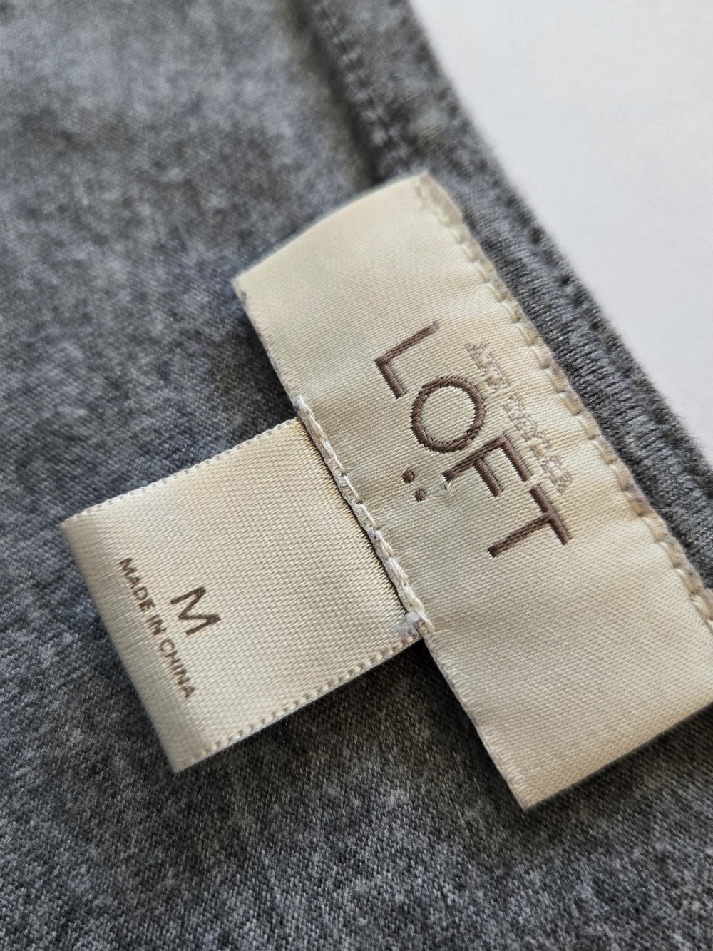 LOFT Light Grey Faux-Wrap Cap Sleeve Dress - Picture 5 of 5